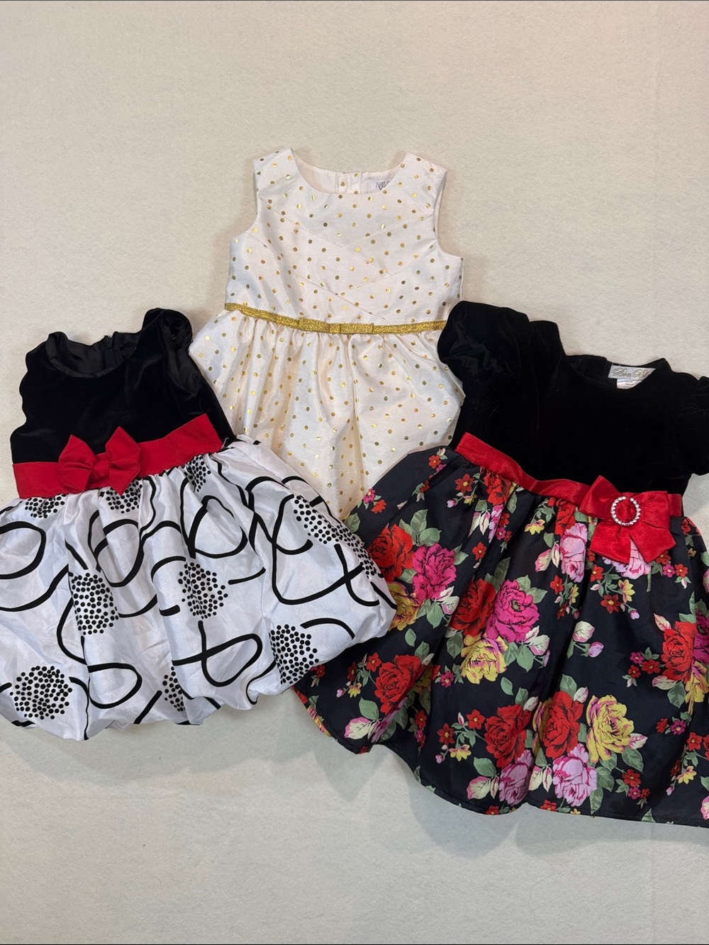 Lot of 3 Formal Spring/Summer Dresses Sz 12-18 mo UU